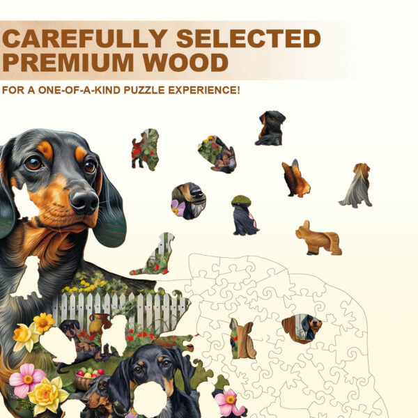 Puppy Garden Wooden Jigsaw Puzzle - Image 2