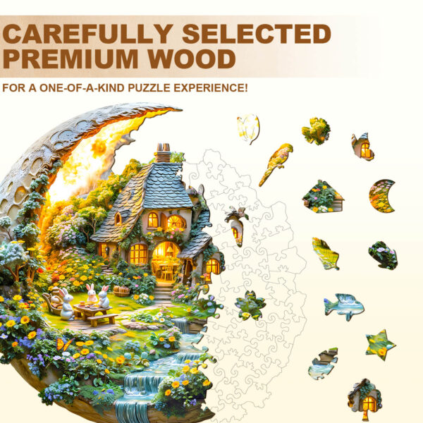 Moonlight Garden-2 Wooden Jigsaw Puzzle - Image 2