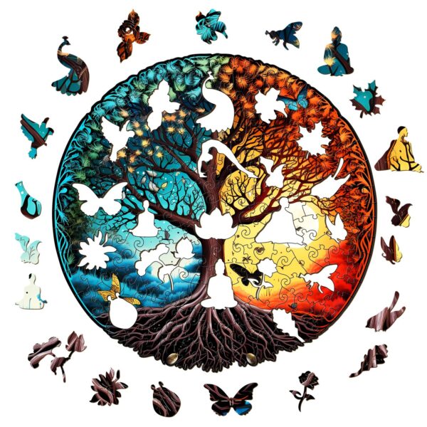 Yin Yang Tree Of Life 6 Wooden Jigsaw Puzzle - Image 2