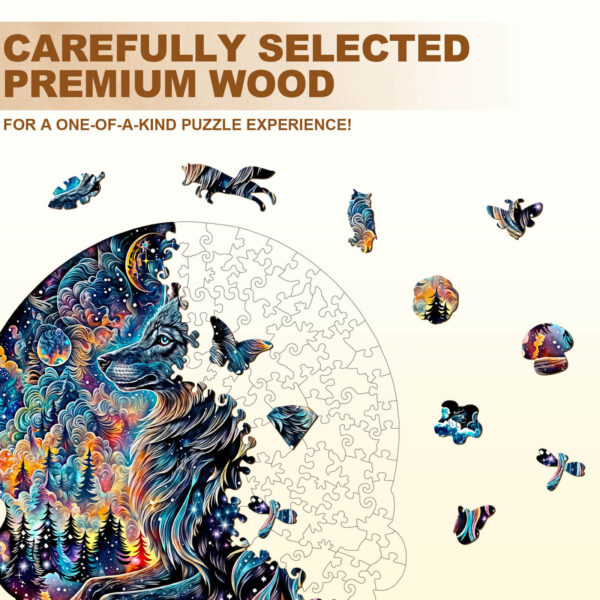 Nebula Wolf  Wooden Jigsaw Puzzle - Image 2