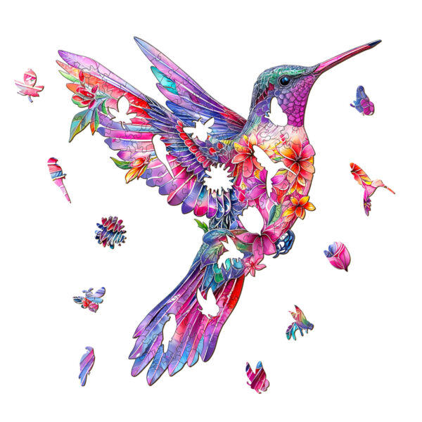Hummingbird-3 Wooden Jigsaw Puzzle - Image 2