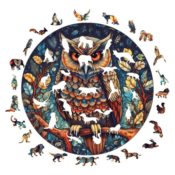 Mystic Owl Wooden Jigsaw Puzzle - Image 2