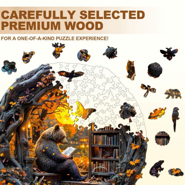 Reading bear Wooden Jigsaw Puzzle - Image 2