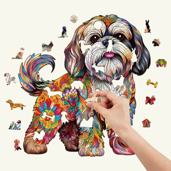 Beautiful Shih tzu-2 Wooden Jigsaw Puzzle - Image 2
