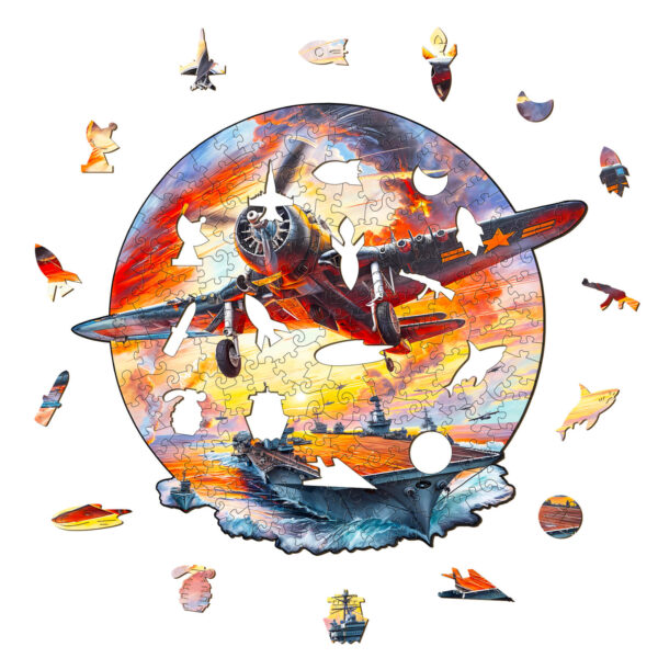 Fighter Plane Wooden Jigsaw Puzzle - Image 2