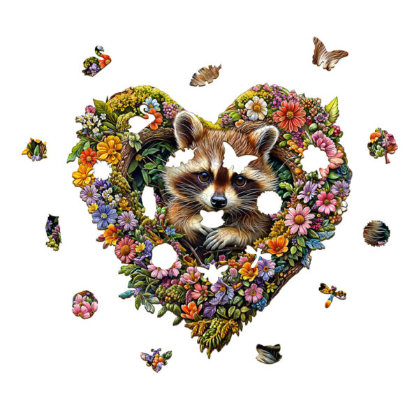 Natureverse Raccoon  Wooden Jigsaw Puzzle - Image 2