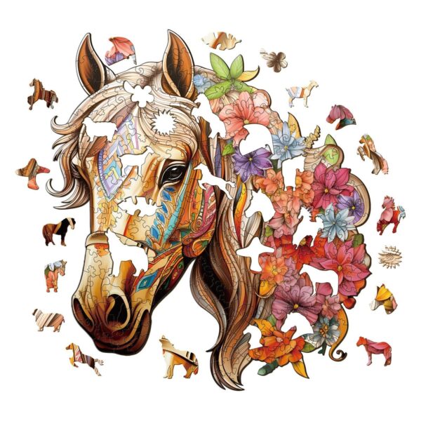 Gentle Horse Wooden Jigsaw Puzzle - Image 2