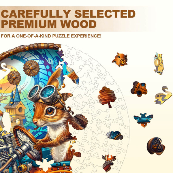 Happy squirrel Wooden Jigsaw Puzzle - Image 2