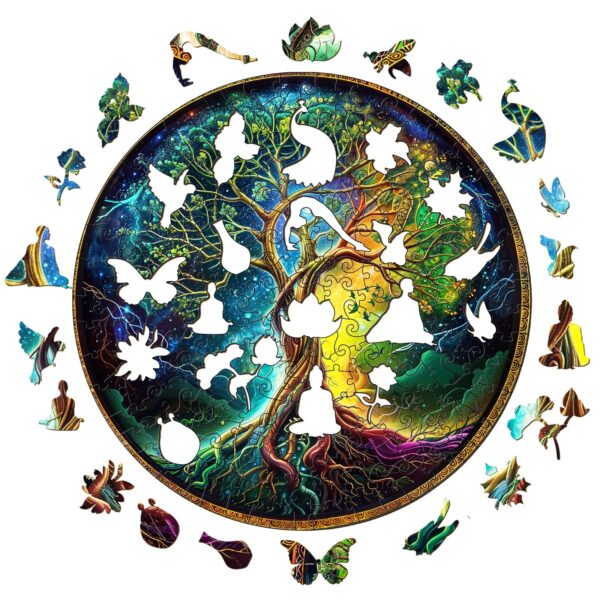 Aurora Tree of Life-3 Wooden Jigsaw Puzzle - Image 2