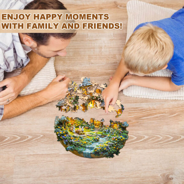 Moonlight Garden-2 Wooden Jigsaw Puzzle - Image 9