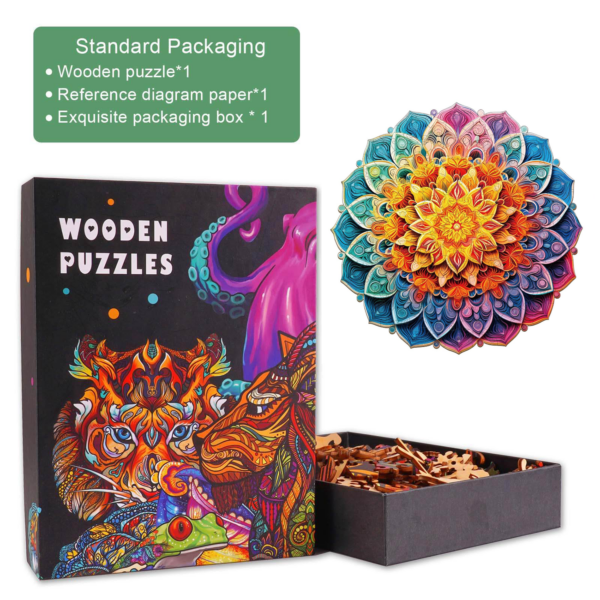Mandala Mirror Wooden Jigsaw Puzzle - Image 5