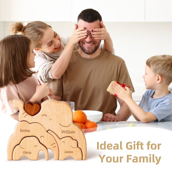 Wooden Elephant Family Name Puzzle - Image 3