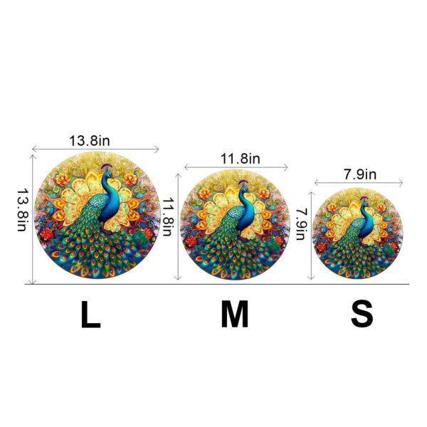 Mandala Peacock Wooden Jigsaw Puzzle - Image 4