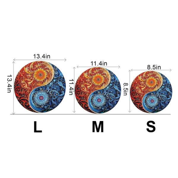 Yellow Blue Yin Yang Wooden Jigsaw Puzzle - Image 3