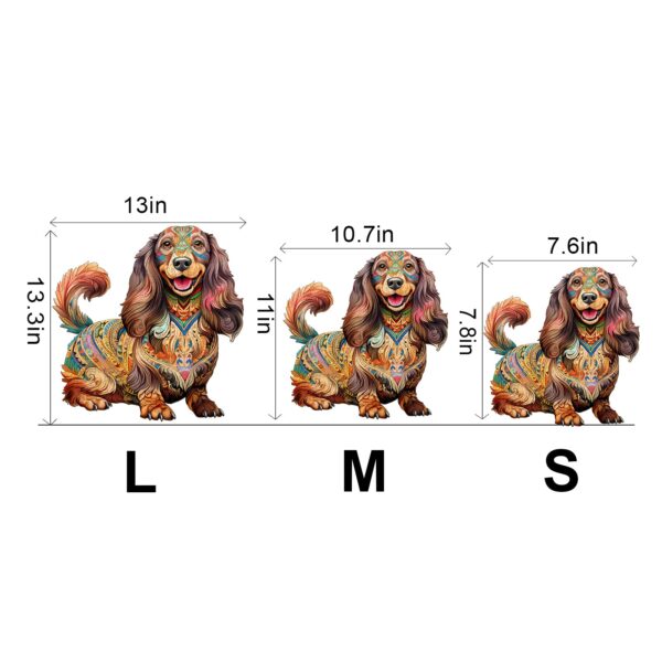 Long-haired Dachshund-1 Wooden Jigsaw Puzzle - Image 3
