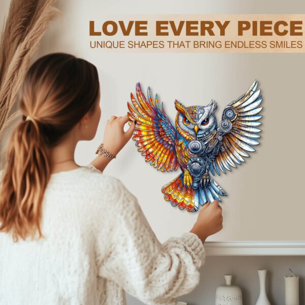 Yin-Yang MechaOwl Wooden Jigsaw Puzzle - Image 8