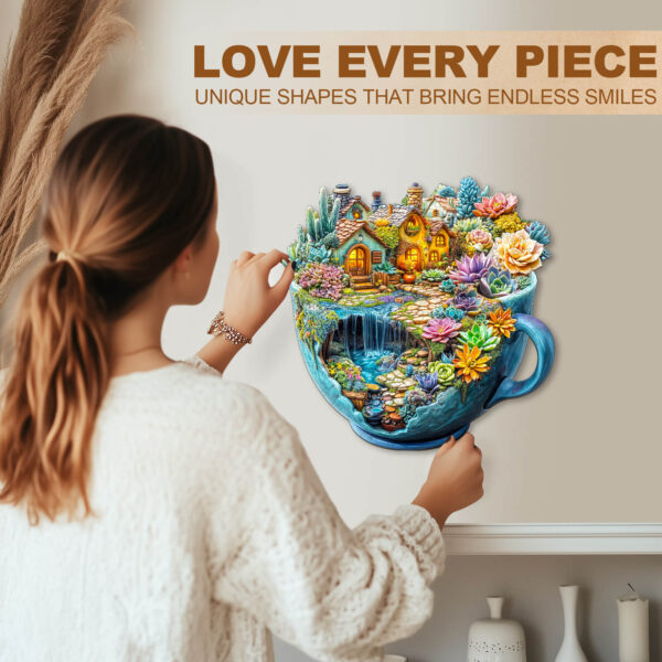 Succulent Mug Wooden Jigsaw Puzzle - Image 8