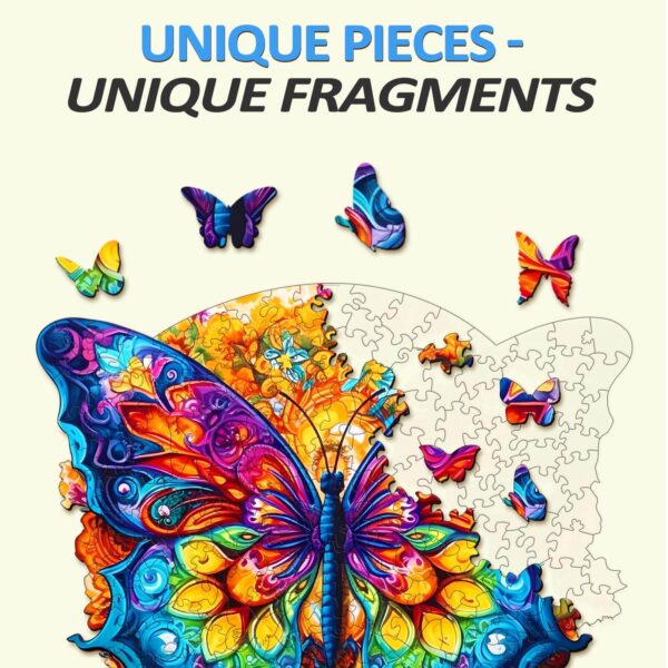 Mandala Butterfly-3 Wooden Jigsaw Puzzle - Image 3