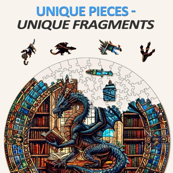 The Dragon's Library Wooden Jigsaw Puzzle - Image 3