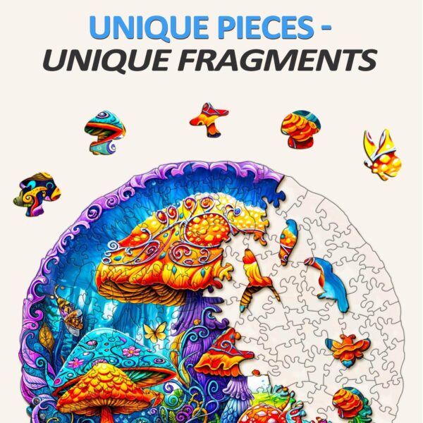 Magical mushrooms Wooden Jigsaw Puzzle - Image 2
