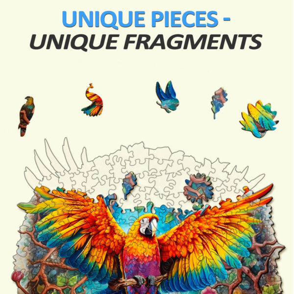 Curious Parrot Wooden Jigsaw Puzzle - Image 4