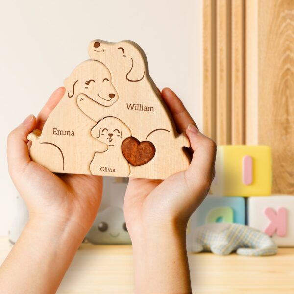 Wooden Dog Family Name Puzzle - Image 5