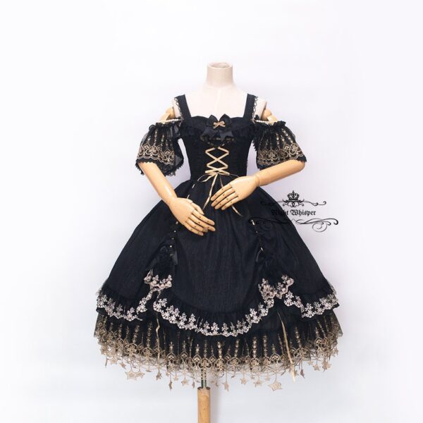 Starry Gold x Black Fantasy Dress - Image 2