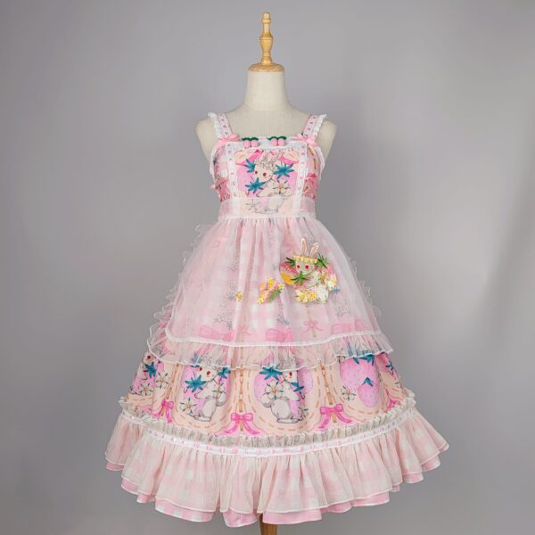 [2 week process] Strawberry Bunny Set (Dress+Apron+Headdress)