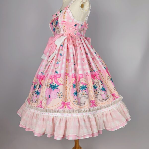 [2 week process] Strawberry Bunny Set (Dress+Apron+Headdress) - Image 5