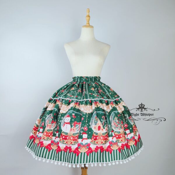 In stock, ready to ship, Christmas Print Skirt - Image 3