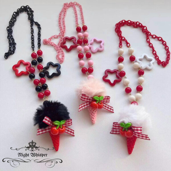 Cherry Ice Cream Necklace