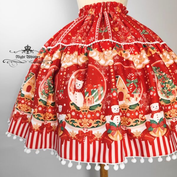 In stock, ready to ship, Christmas Print Skirt - Image 2