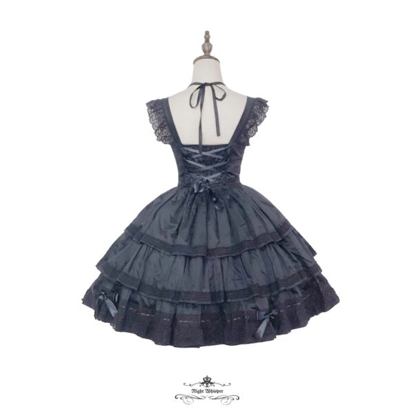 Tiered Version All Black Classic Lolita Dress - Image 2