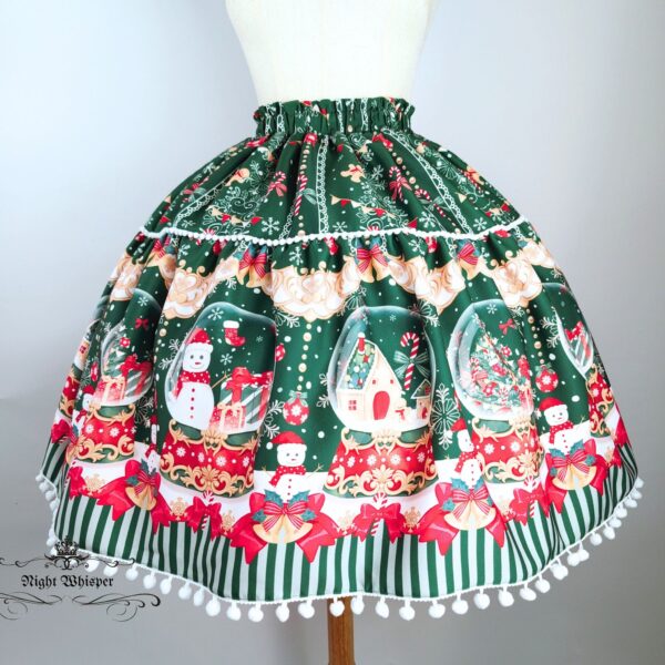 In stock, ready to ship, Christmas Print Skirt - Image 4